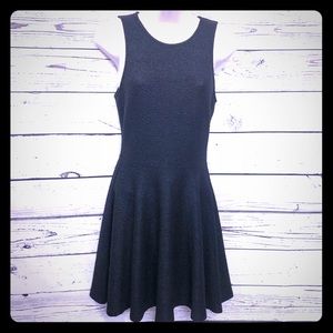 2B Bebe Fit And Flare Textured Y2K Little Black Skater Dress